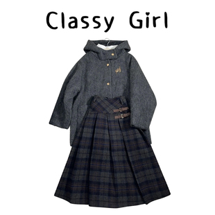 冬季 一整套穿搭高级感日系学院风灰色外套格子半身裙巨好看两件套