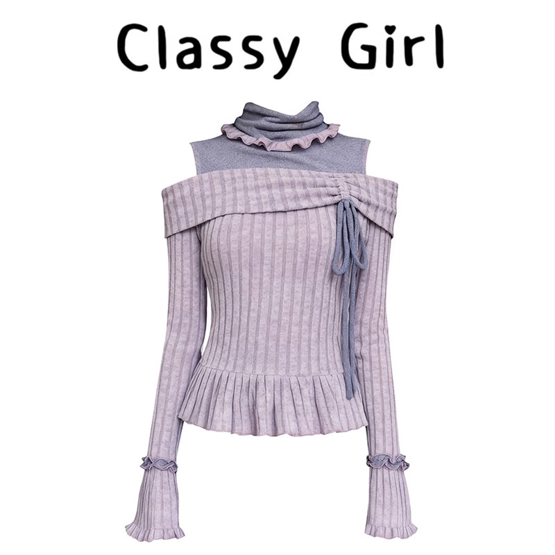 秋冬修身设计感针织衫内搭上衣