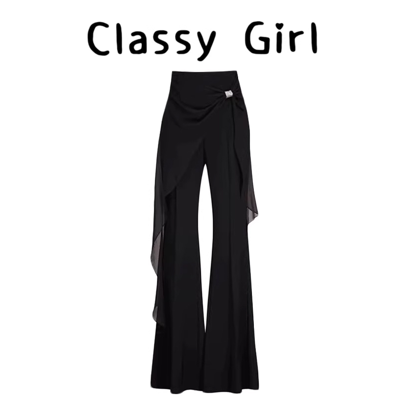 早秋垂感高级感设计感假两件裤子