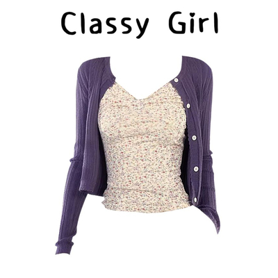 春季韩系显瘦气质慵懒风开衫上衣