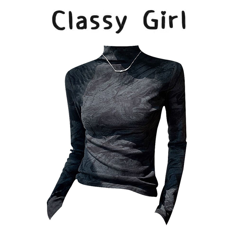 早秋显瘦气质半高领内搭打底衫