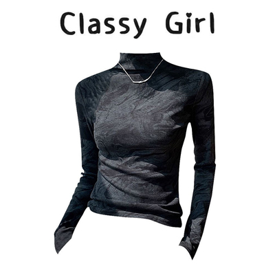 早秋显瘦气质半高领内搭打底衫