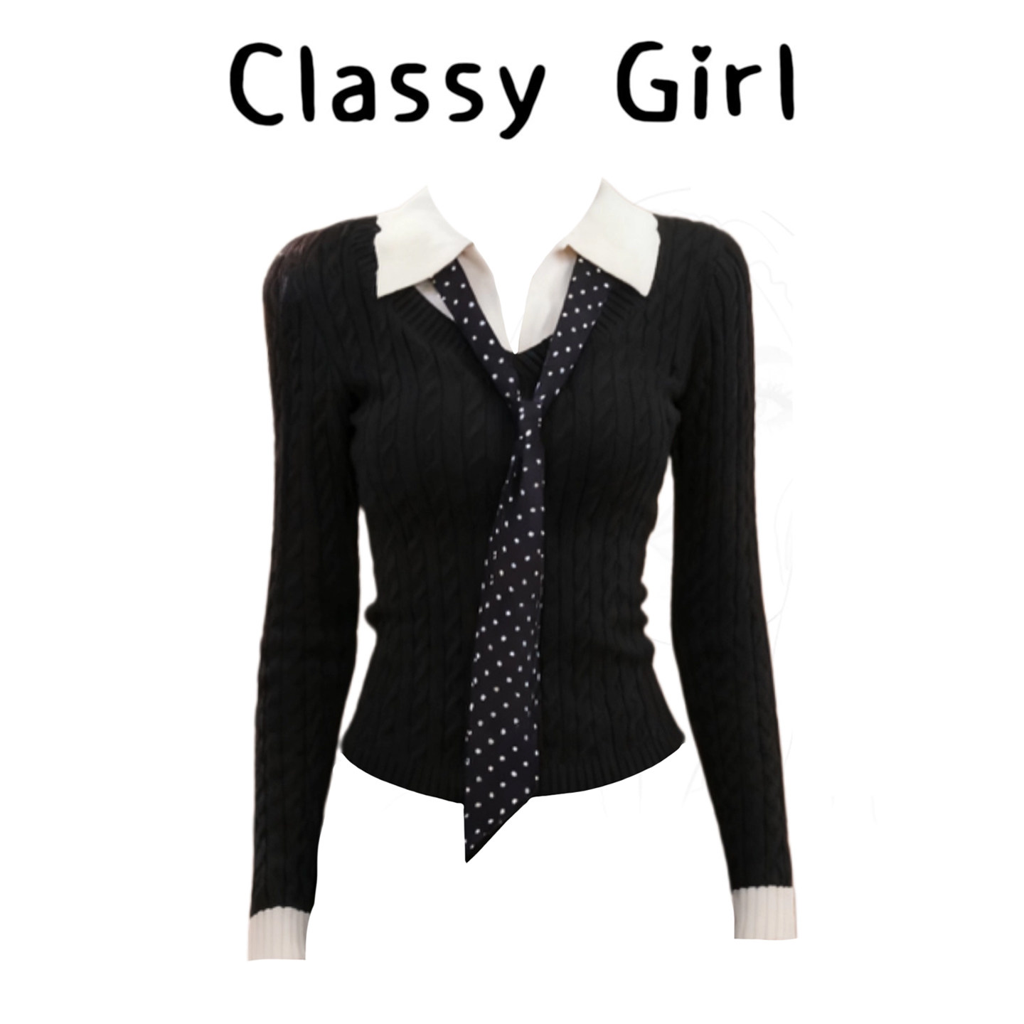 韩系咖色翻领polo衫假两件针织衫女秋冬气质内搭修身显瘦短款上衣,女装/女士精品,大码内搭,淘宝优惠券,粉丝福利购,淘宝优惠卷