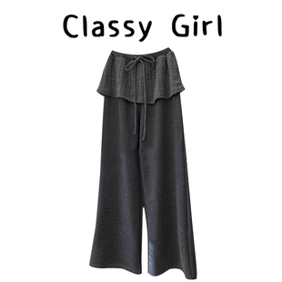 休闲窄版 裙屁帘裤 直筒裤 宽松裤 外穿 子冬加厚女长裤 深灰色加绒卫裤