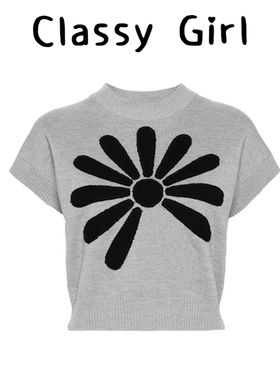 韩版针织衫短袖女2025夏季新款百搭设计感高级气质小个子短款上衣