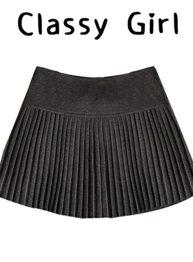 灰色毛呢百褶裙女秋冬季2025新款高腰jk短裙超好看a字裙子半身裙
