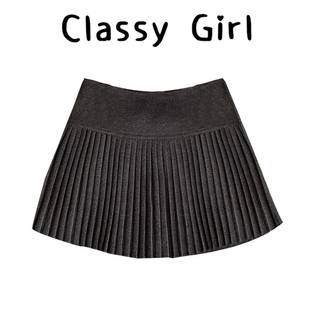 灰色毛呢百褶裙女秋冬季 高腰jk短裙超好看a字裙子半身裙 2025新款