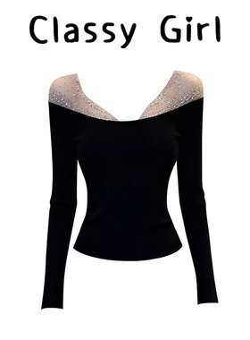 Classy girl “极光梦境”设计感氛围感绵羊毛重工烫钻气质上衣