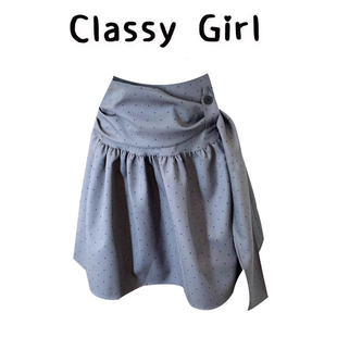 设计感miu系灰色波点半身裙女2026夏韩系高腰显瘦百搭遮胯A字短裙