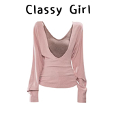 女秋冬季 2025粉色纯欲风设计感两件套针织衫 打底衫 收腰显瘦上衣