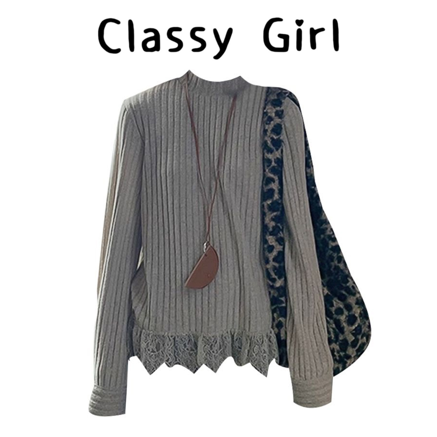 内搭打底衫女2025新款设计长袖t恤半高领韩系慵懒蕾丝针织上衣,女装/女士精品,大码内搭,淘宝优惠券,粉丝福利购,淘宝优惠卷