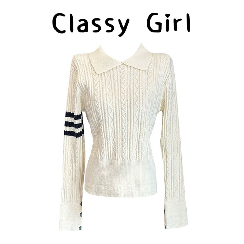 韩系秋冬学院风显瘦针织衫上衣