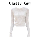 内搭打底衫 白色蝴蝶结长袖 T恤女春夏韩系温柔风蕾丝拼接圆领修身