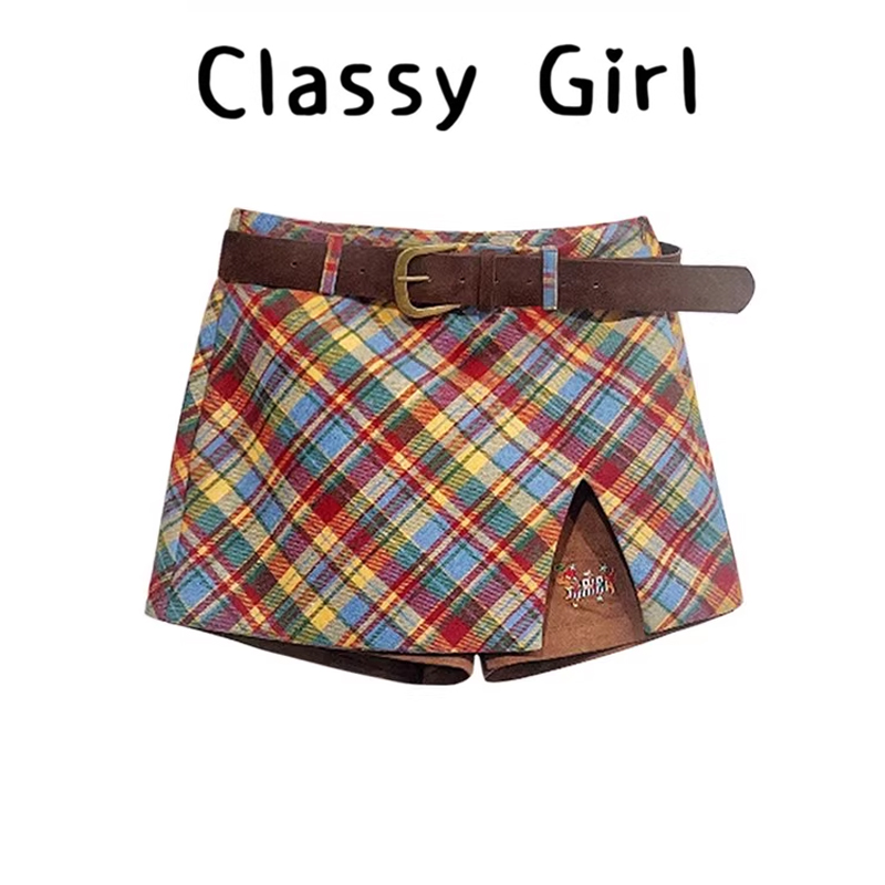 秋冬百搭圣诞节百褶裙刺绣半身裙