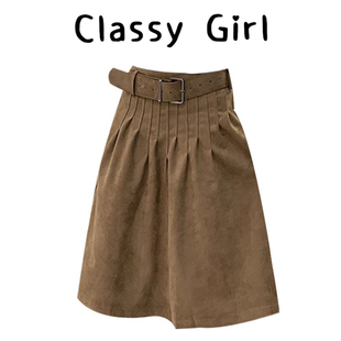 复古a字半身裙女2025新款 美拉德棕色麂皮绒裙子 秋冬包臀中长款