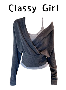 灰色卫衣女款2026新款秋冬无帽巨好看的宽松慵懒风套头外套早春