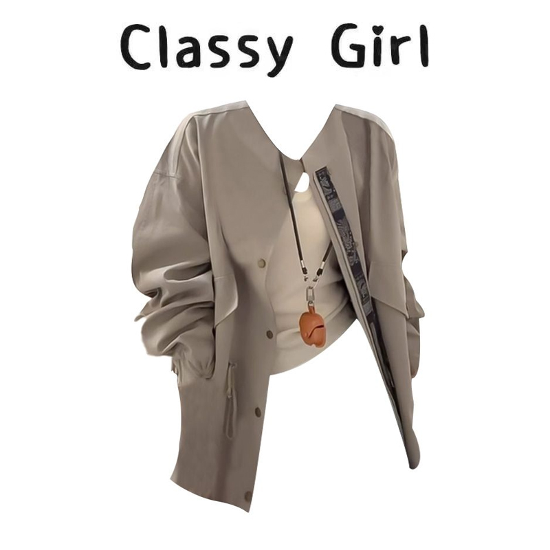 韩系早秋显瘦高级宽松外套上衣