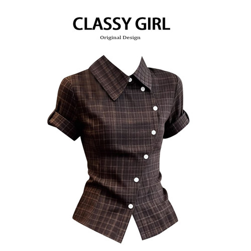 春夏韩版百搭气质设计感短袖上衣