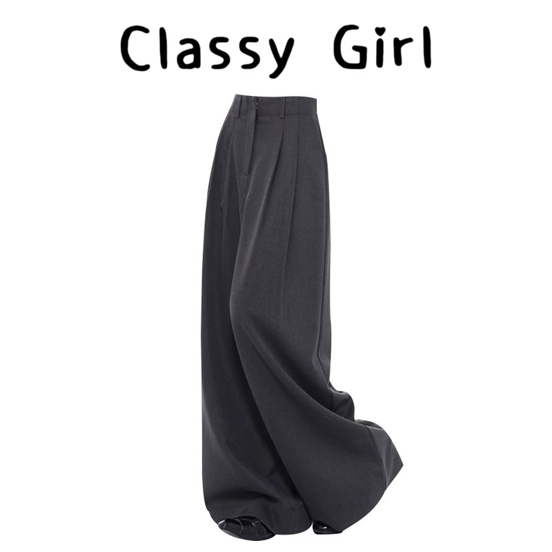 秋冬显瘦气质阔腿休闲垂感裤子