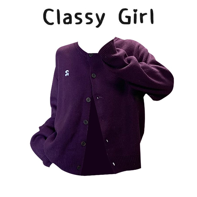 早秋韩系显白气质宽松针织开衫