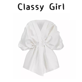 衬衫 女2025年夏季 新款 小众高级感泡泡袖 法式 气质绝美漂亮收腰衬衣