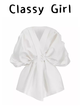 小众高级感泡泡袖衬衫女2025年夏季新款法式气质绝美漂亮收腰衬衣