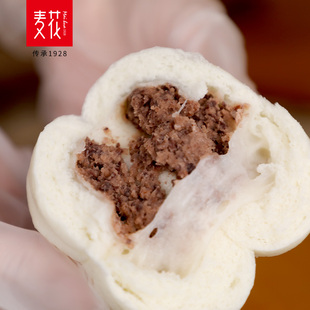 麦花东北粘豆包450g*4早餐面食特产糯米发面红豆沙包【中通包邮】