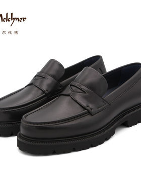 梅尔代格Melchner休闲男鞋一脚套男士皮鞋乐福鞋125FNC02A