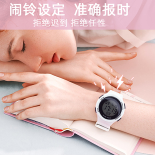 手表女款学生ins风小众设计初高中学生女静音夜光儿童数字防水表