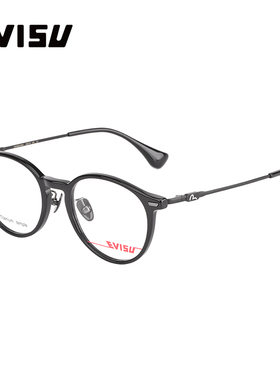 EVISU惠美寿时尚潮流钛金属椭圆框可配蓝光镜片9050