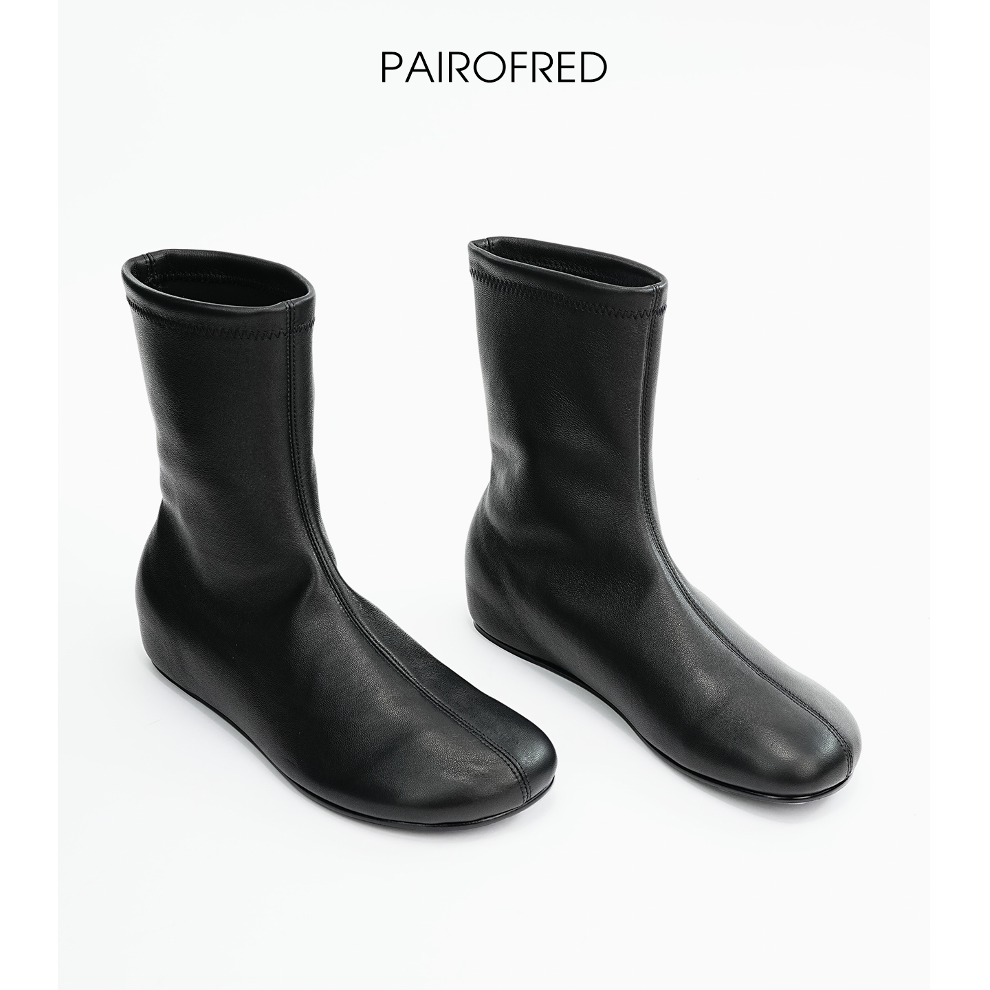 row风2025新款弹力靴显瘦羊皮瘦瘦靴女短靴法式小踝靴内增高袜靴