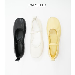 真皮浅口芭蕾舞鞋 圆头单鞋 奶奶鞋 女软皮舒适一字带玛丽珍女鞋