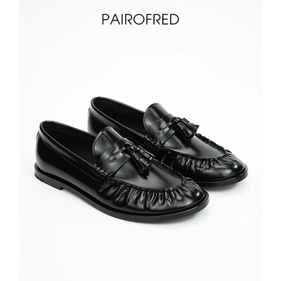 row风真皮流苏乐福鞋女平底