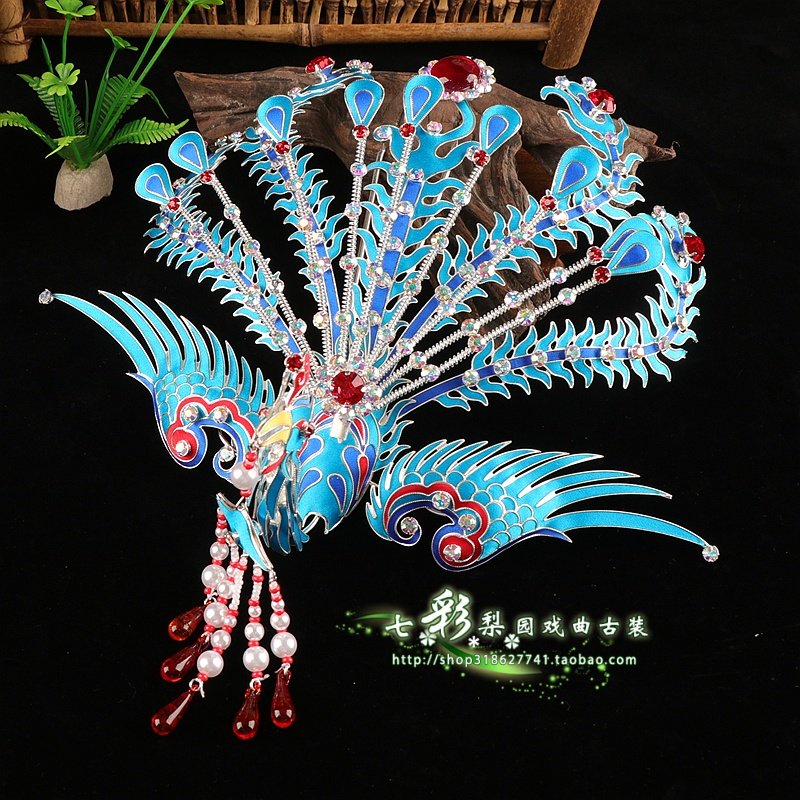 京剧花旦演出包头用品青衣戏曲正凤头饰手工点绸头面各款正凤图片
