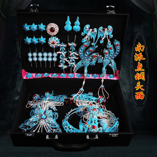 戏曲古装戏剧头饰花旦包头青衣小姐海派小套手工点绸南派点绸头面