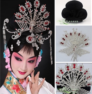 七彩梨园新款戏曲黑色各式青衣古装旦角戏剧水钻正凤头饰红娘发髻