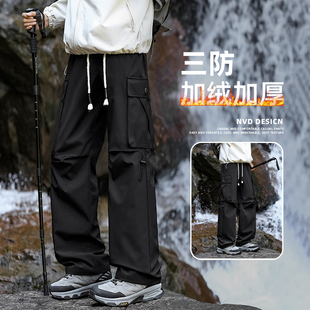 秋冬季 男款 2025新款 美式 子 加绒工装 潮牌宽松直筒户外机能休闲裤 裤