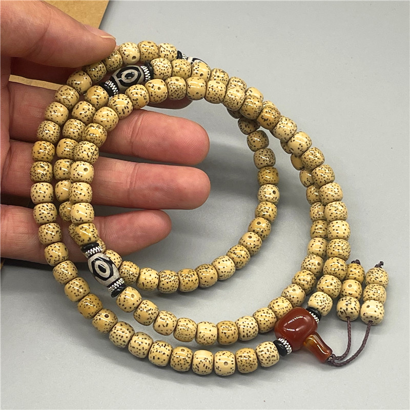 星月菩提子陈籽抛光念珠手链手串108颗佛珠女款毛衣链子项链饰品