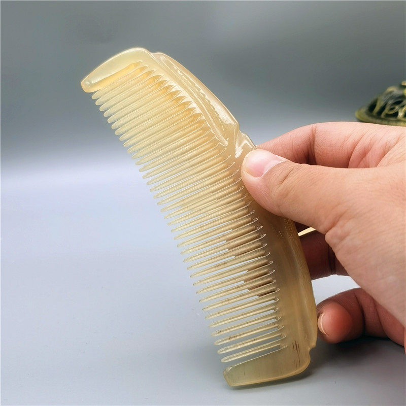 保真西藏手工天然羊角梳子防静电按摩梳月牙梳礼品梳男女长发短发