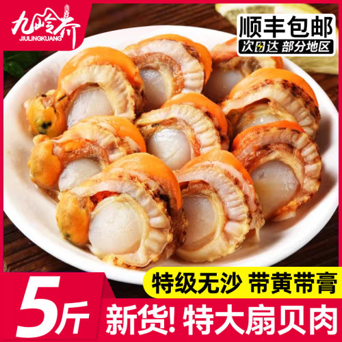 特级扇贝肉新鲜冷冻带黄带膏