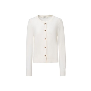 MISS BUCCI 百搭法式长袖V领羊毛针织开衫外套女内搭外穿轻薄毛衣