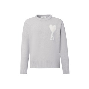 23秋冬新品 Ami Paris 男女同款 爱心羊驼毛软糯套头圆领毛衣针织衫