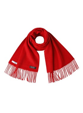 MISS BUCCI 23秋冬男女款保暖流苏时尚红色羊绒围巾披肩 1R170240