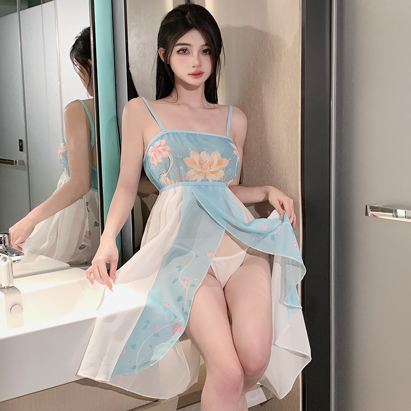 古典美人汉服抹胸绑带宫廷款超仙古装贵妃性感古风小家碧玉套装