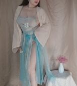 情qqny趣内衣大码 胖妞妞MM200斤性感透视肚兜古典汉服装 纯欲睡裙