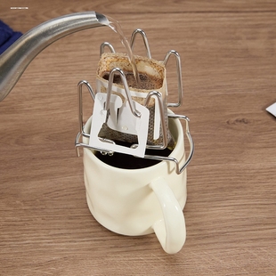 不锈钢挂耳滤纸架手冲咖啡支架滤袋支撑架子不过萃滴落包架