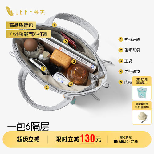 大容量多隔层帆布托特包女