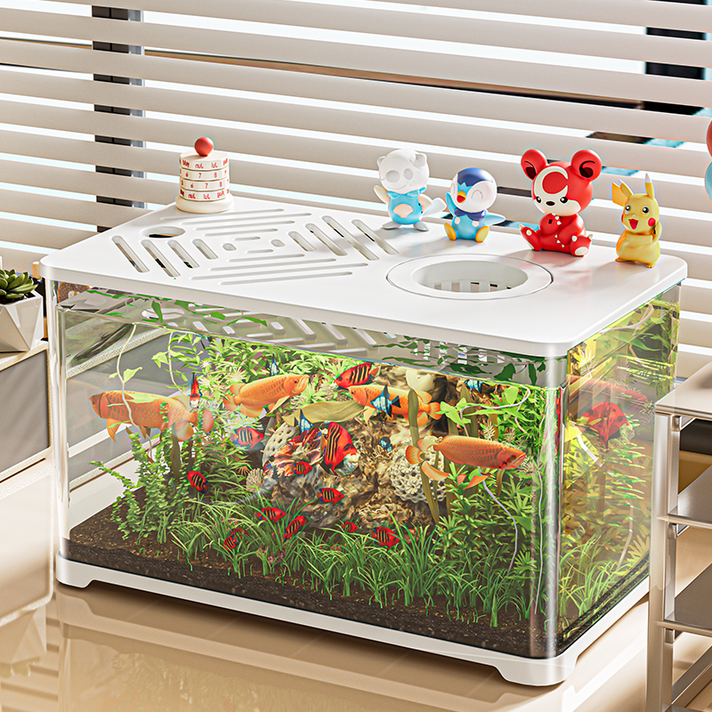 桌面生态鱼缸透明塑料金鱼缸