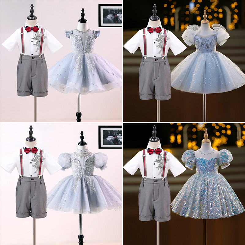 六一儿童合唱演出服男女童蓬蓬纱裙幼儿园舞蹈礼服诗歌朗诵表演服