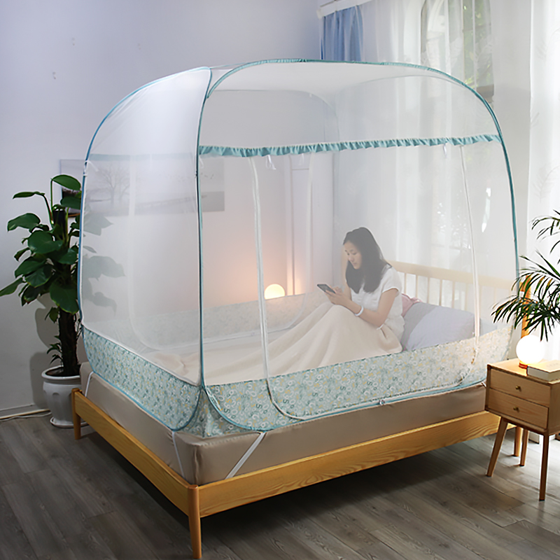 蒙古包蚊帐新款免安装1.5/1.8m床家用可折叠加密加厚公主风双人棉